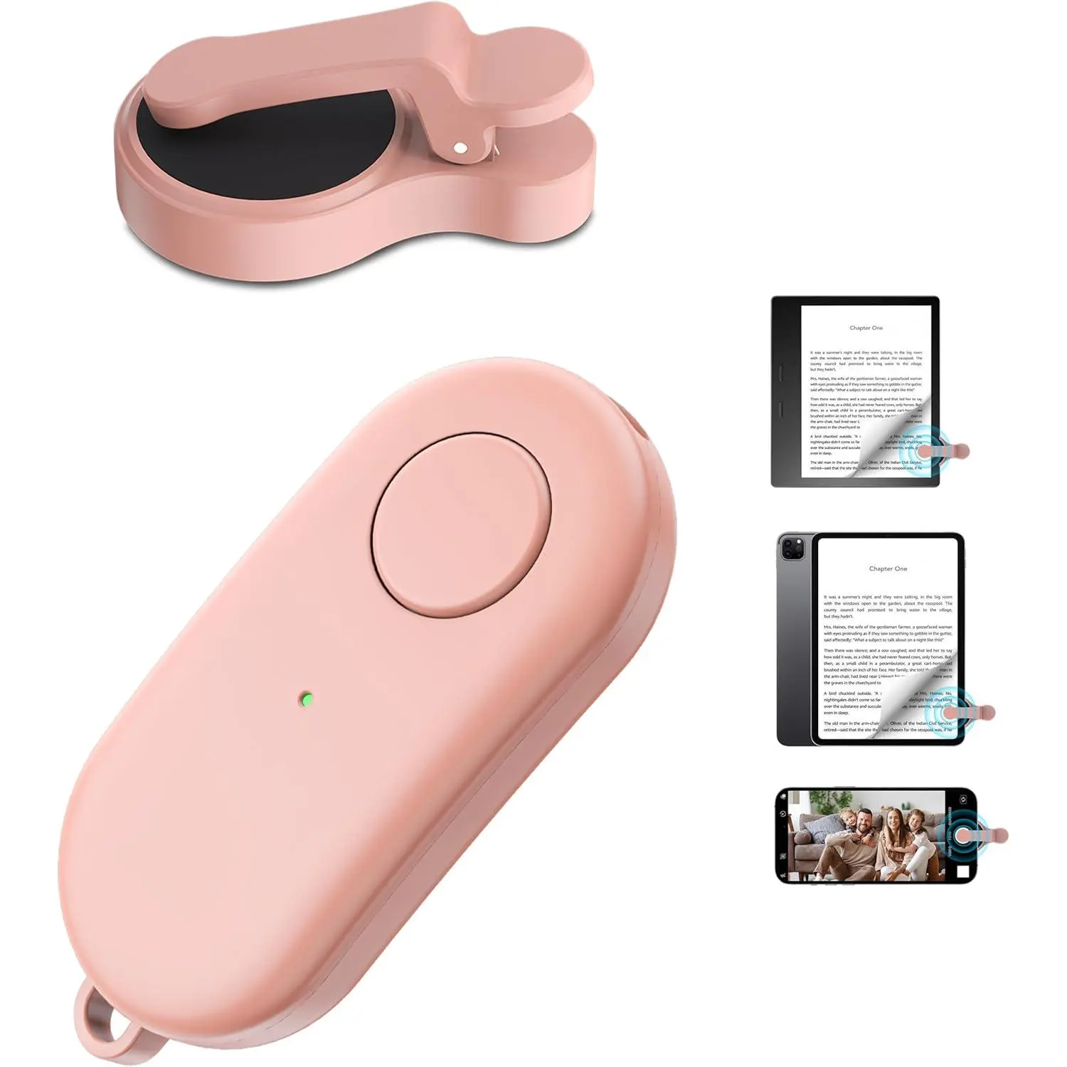 Remote Control Page Turner for Kindle Paperwhite  Kobo eReaders,Kindle Clicker Page Turner Accessories for ,iPad, Android Tablets Reading Novels,Video Record&Shutter Selfie (Orange)