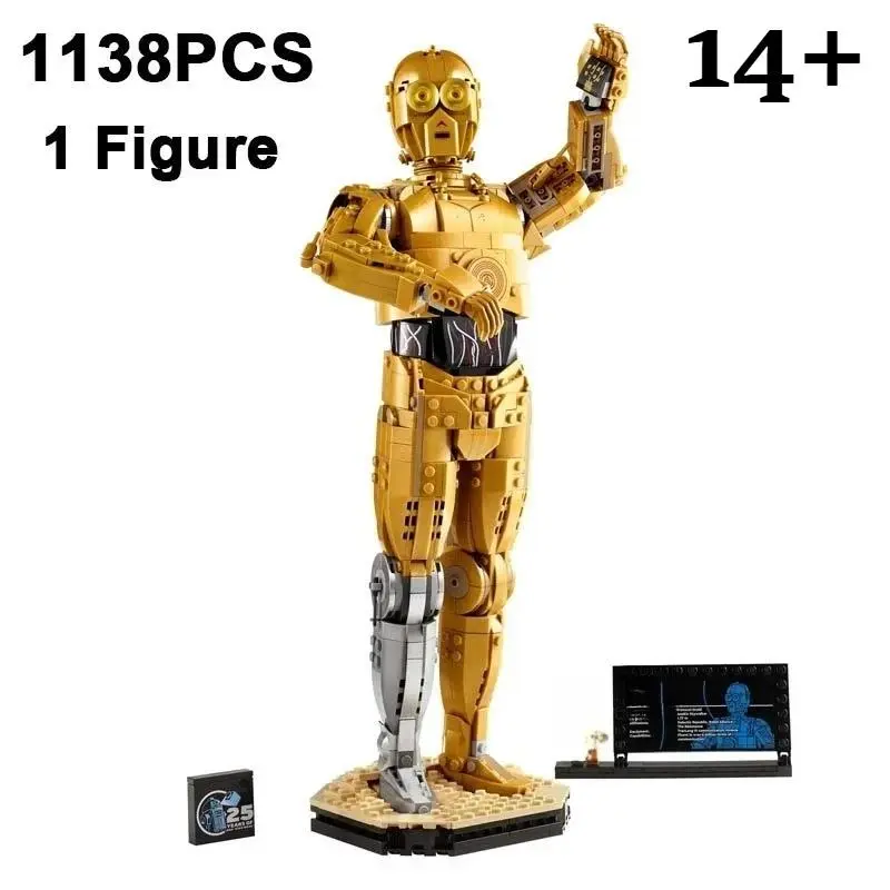 1138PCS Space Battle Golden C-3PO Robot Building Blocks With 1 Figure Construction Bricks Toys Gift For Children Adult
