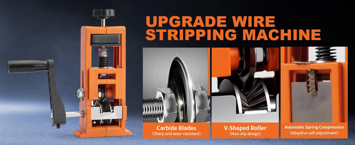 Wire Stripper Machine,0.04-1 Inch Scrapping Copper Wire Peeler Machine, Drill Powered/Hand Crank Dual-drive Wire Stripper Tool for Scrap Copper Recycling & DIY etc. Wire Stripper Machine,0.04-1 Inch Scrapping Copper Wire Peeler Machine, Drill Powered/Hand Crank Dual-drive Wire Stripper Tool for Scrap Copper Recycling & DIY etc.