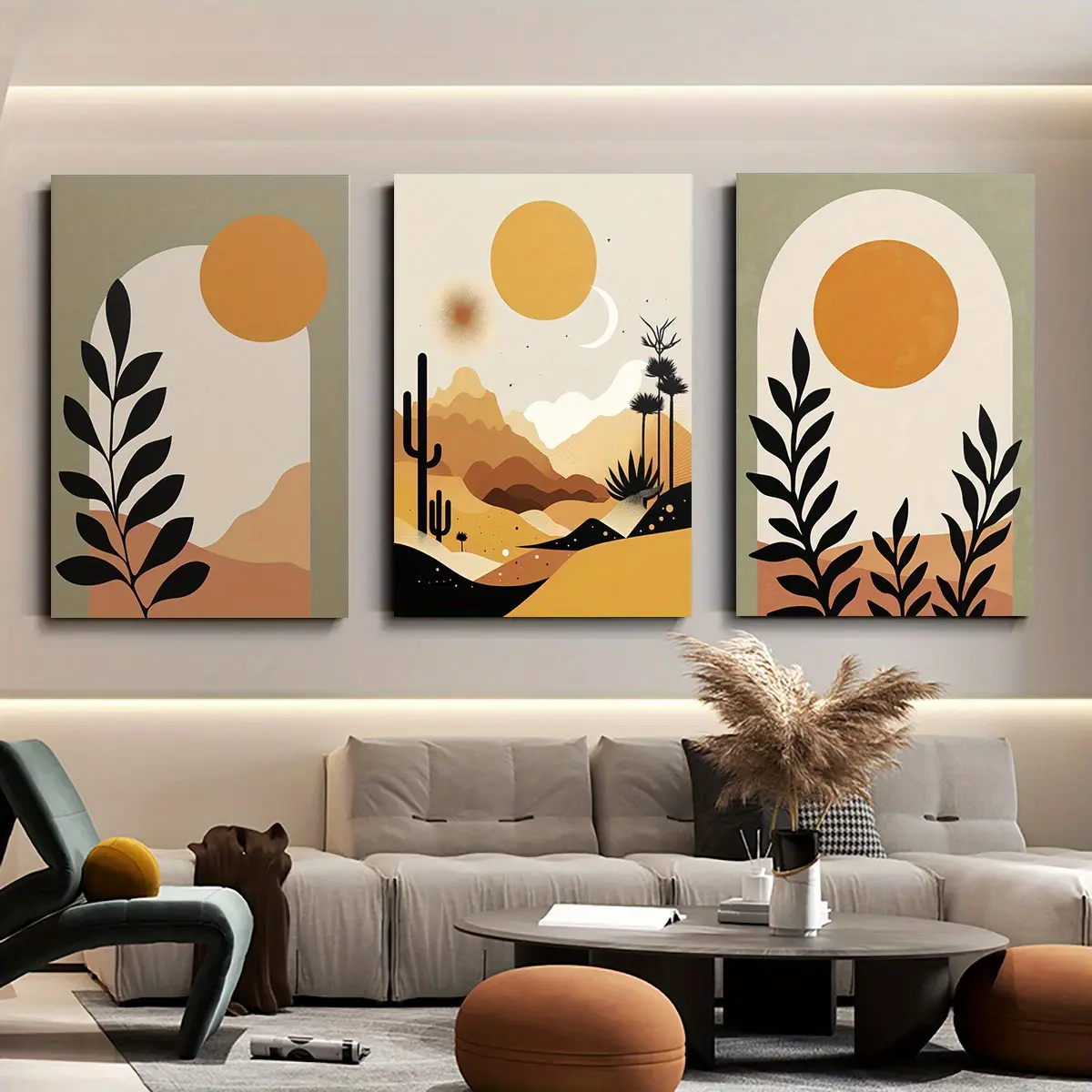 3Pcs Canvas With Framed Canvas, Bohemian Vintage Wildflowers Canvas Wall Art, Country Farmhouse Watercolor Flowers Botanical Painting Picture Wall Decor Floral Canvas, Graphic Print Artwork, Bedroom Living Room Girls Room Decor-Wrapped Canvas
