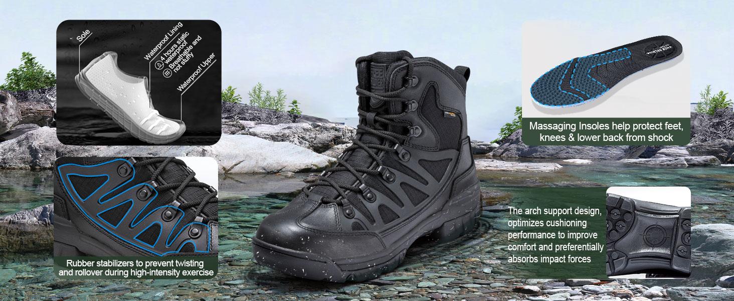FREE SOLDIER Men's Waterproof Tactical Hiking Boots Military Work Boots Combat Boots FREE SOLDIER Men's Waterproof Tactical Hiking Boots Military Work Boots Combat Boots