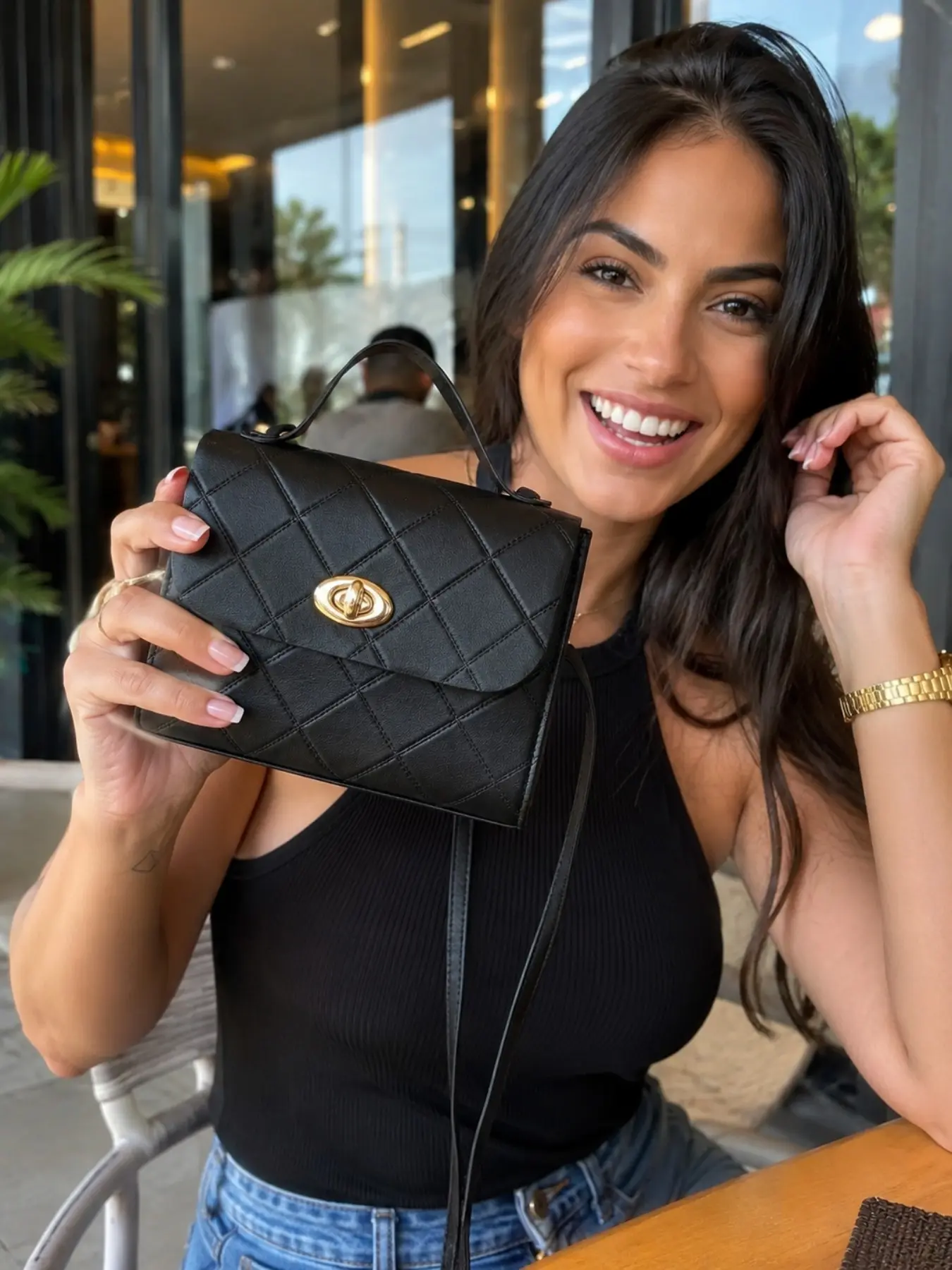 Luxurious Quilted Mini Shoulder Bag for Women, Fashion Crossbody with Adjustable Strap, Hardware, Perfect for Work, Travel, Gifts