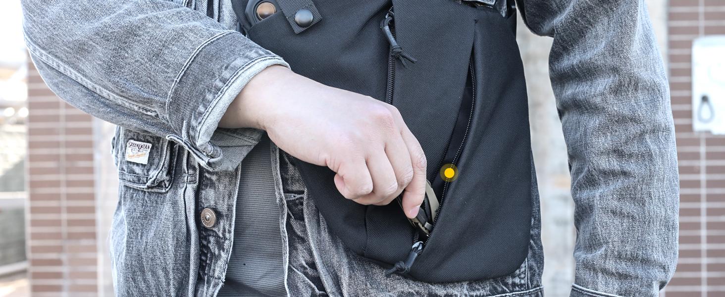 Tactical Crossbody Sling Bag,Concealed Carry Bag for Men Women,Anti Theft Crossbody Bags, CCW Bags EDC Carry Adjustable Strap Satchel