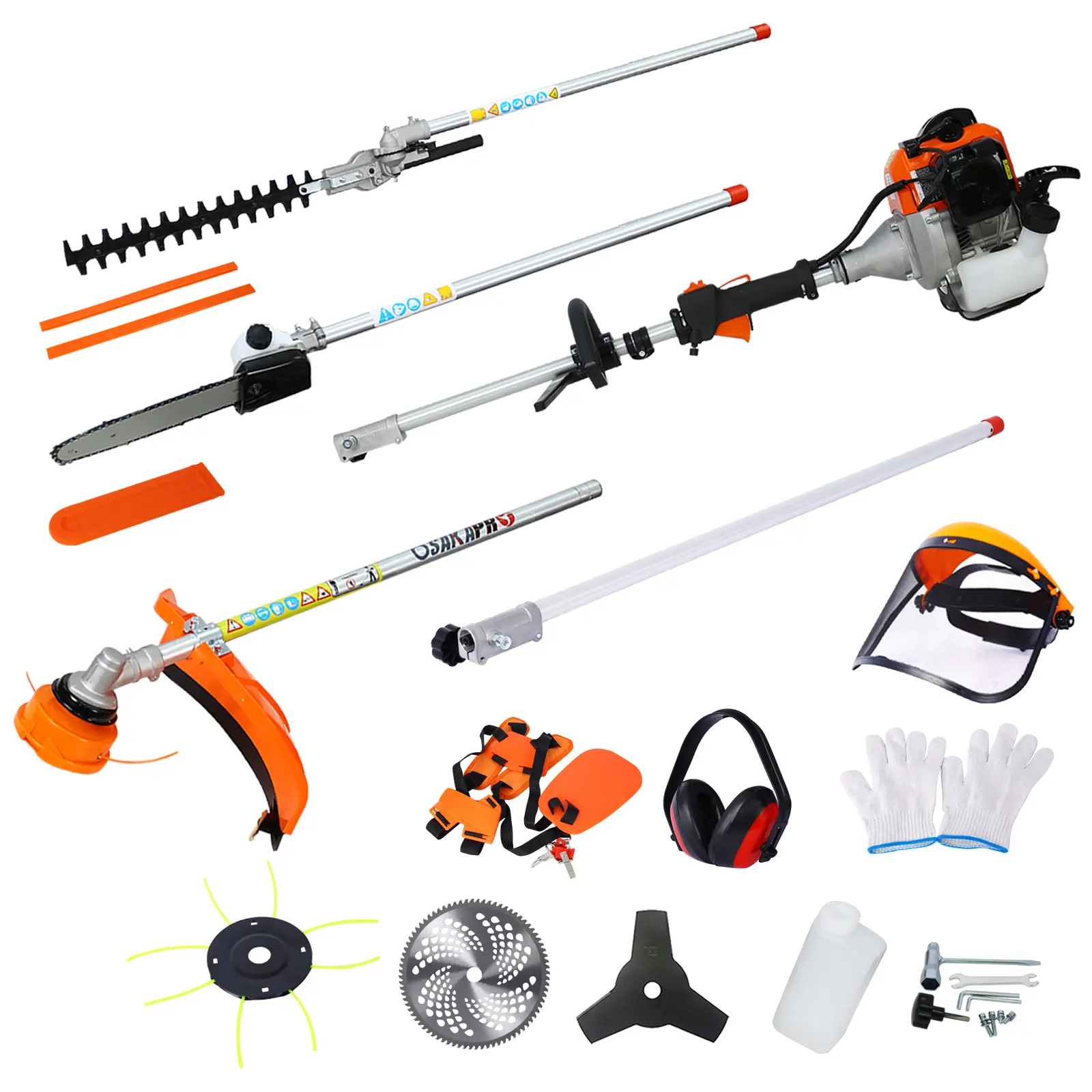 ARCH 10-in-1 Multi-Functional Gas Garden Tool System 33CC 2-Cycle Engine Pole Saw Hedge Trimmer Grass Trimmer Brush Cutter Combo Kit for Yard Landscaping Lawn Care Outdoor Power Equipment EPA Compliant, Home Furniture and Household Product Search