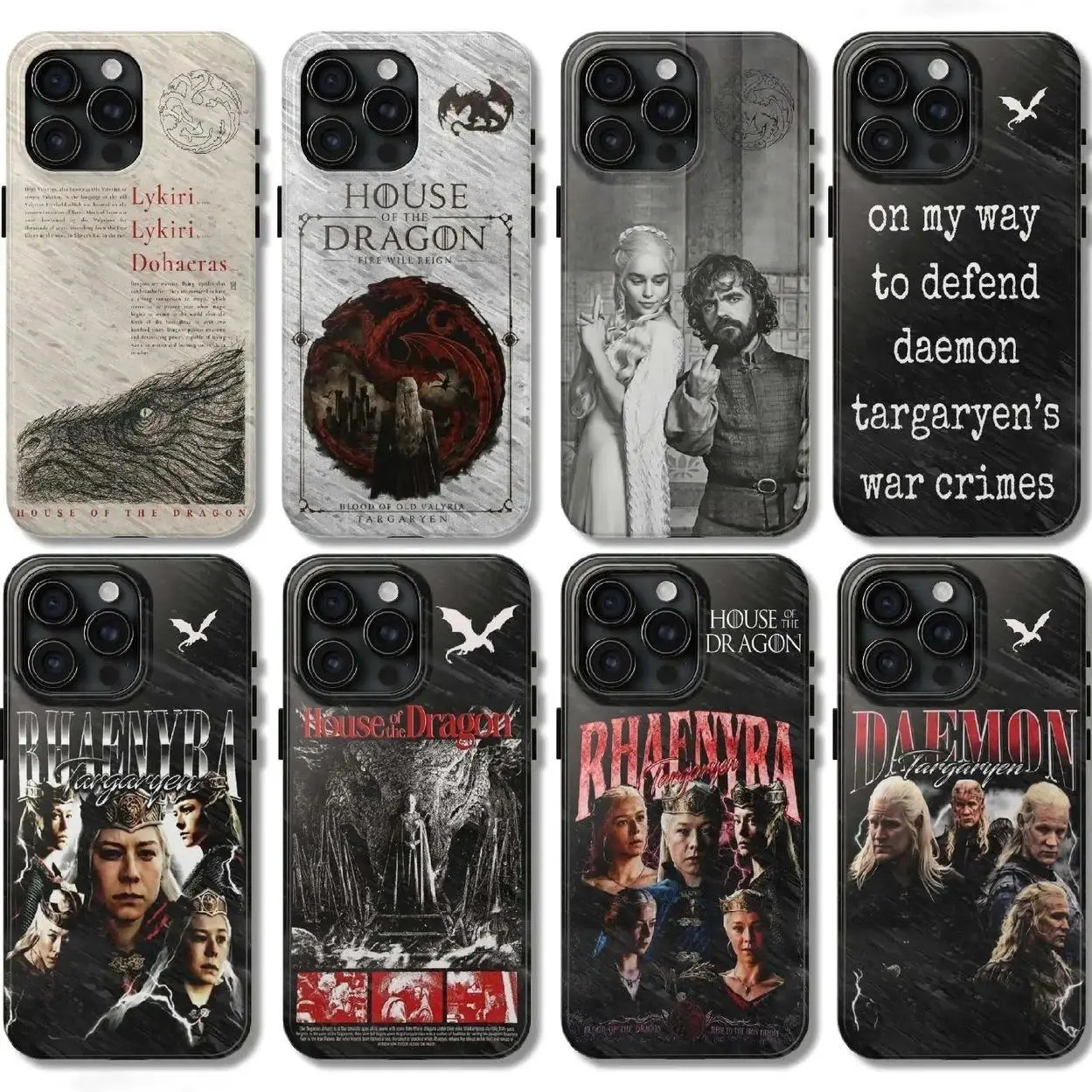 Daemon Targaryen House of the Dragon Salt and Sea Blood and Fire Durable Silicone-Polycarbonate Protection Smartphone Case, Mobile Phone Accessories for iPhone 11-17 Pro Max/Plus, Samsung Galaxy S23-25 Devices