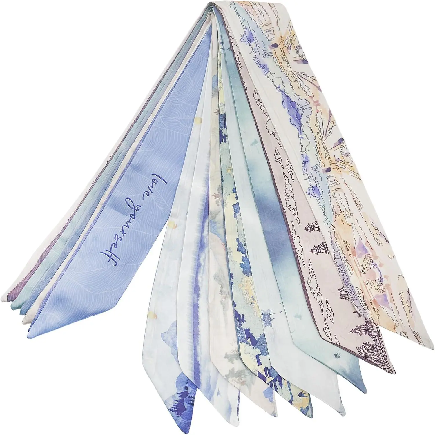 Women's Handbag Scarf, 8 Long Summer Light Fashion Accessory Scarves