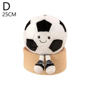 25/33cm Creative Football With Foot Plush Toy Doll Children Decorate Room Cute Basketball Fun Volleyball Soft Pillow
