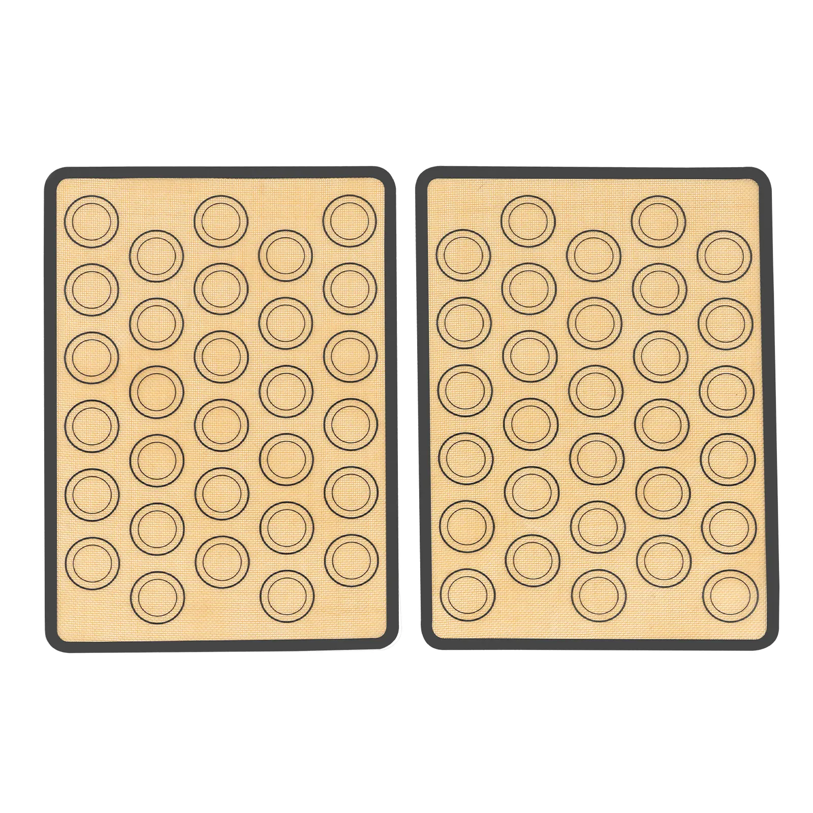 Silicone Fiberglass Baking Mat - 30 Rectangular Ring Pattern, 0.75mm Thickness, Durable Heat-Resistant Pastry Sheet for Bakeries, Hotels, Home Use, Oven & Microwave Safe for Cakes