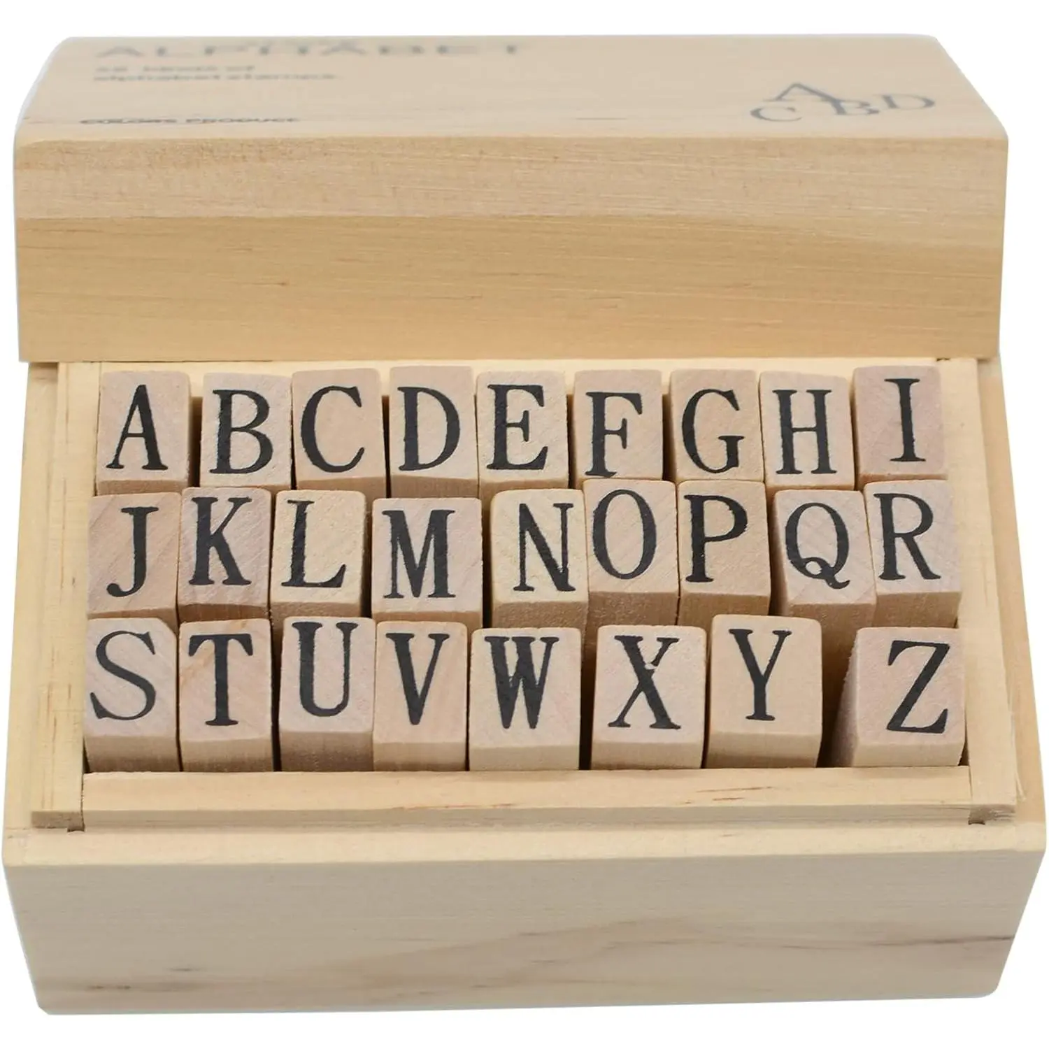Pack of 26 count Small Wooden Rubber  0.2 Inch of Letter(C)
