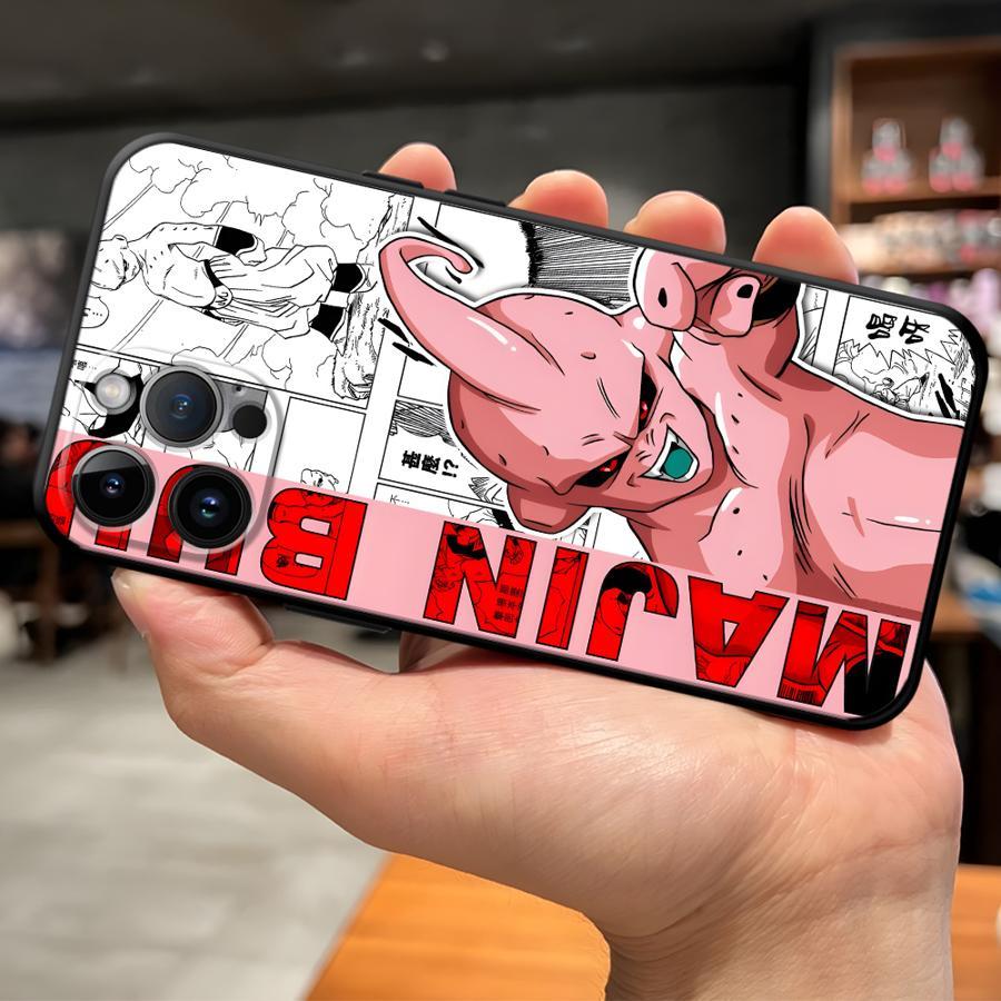 TPU Soft Case for iPhone 17 16 15 14 13 12 11 Pro Pro Max Air Black Comic Majin Buu Phone Cover Durable Protective