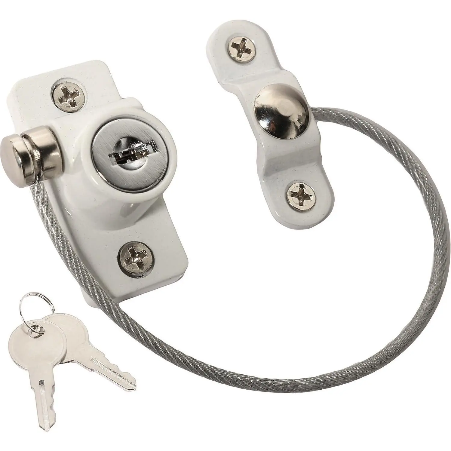 OMOTOOL 2-Pack Metal Alloy Child Window Restrictor Casement Security Lock - Anti-Fall, Key Unlock Kid-Proof Home Safety Lock for Babies