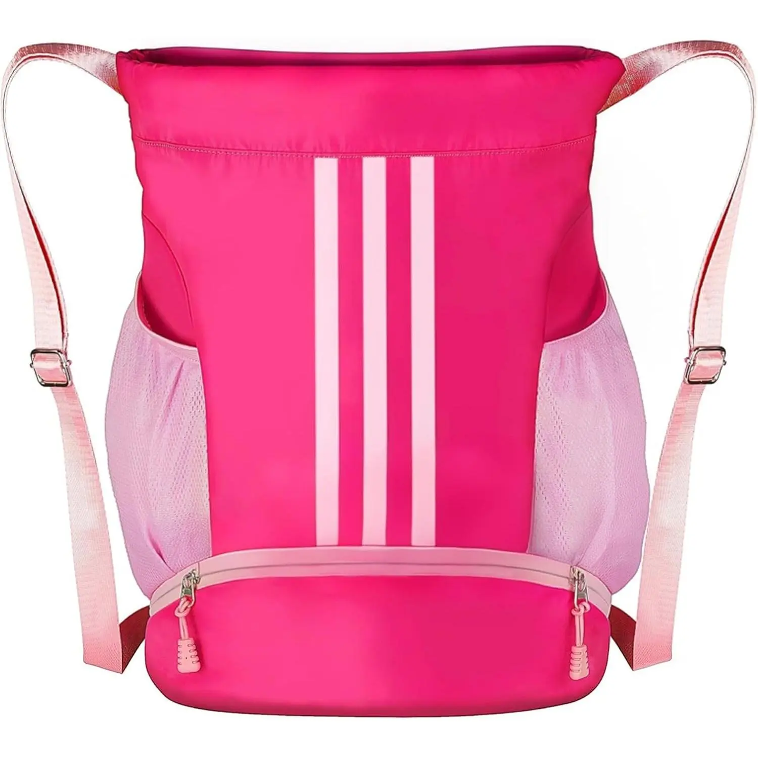 Soccer Bag, Youth Soccer Basketball Bag with Compartments Drawstring Backpack for Football Volleyball Gym Training (Pink)