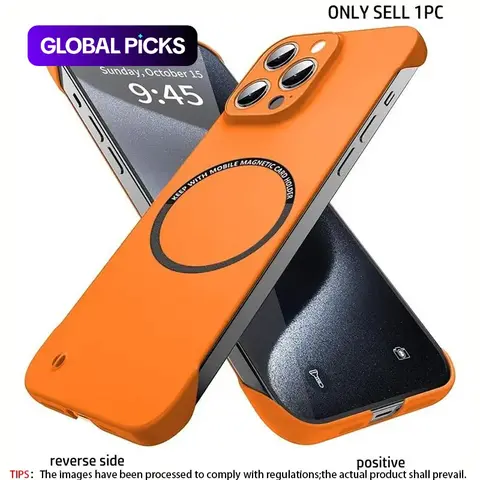 Luxury Ultra-Thin Frameless Magnetic Phone Case Protector for iPhone 17/17Air /16e/pro Max/15/14/13/12/11 Pro Max/16 Plus, Matte Finish, Unisex Design #GLOBAL PICKS