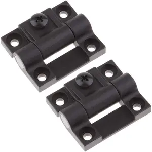 2pcs 4 Holes Adjustable Position Control Black Plastic Torque Hinge, E6-10-301-20 Series Door Hinges for 43mmx36mm