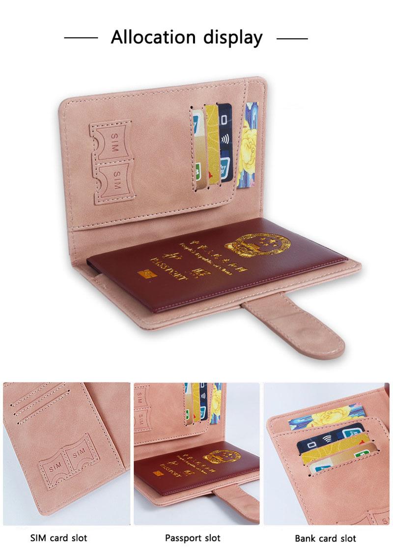 Leather Passport Holder Covers Case Waterproof Travel Credit Card Wallet Cute Passport Book for Women/Men Buckle Passport Cover