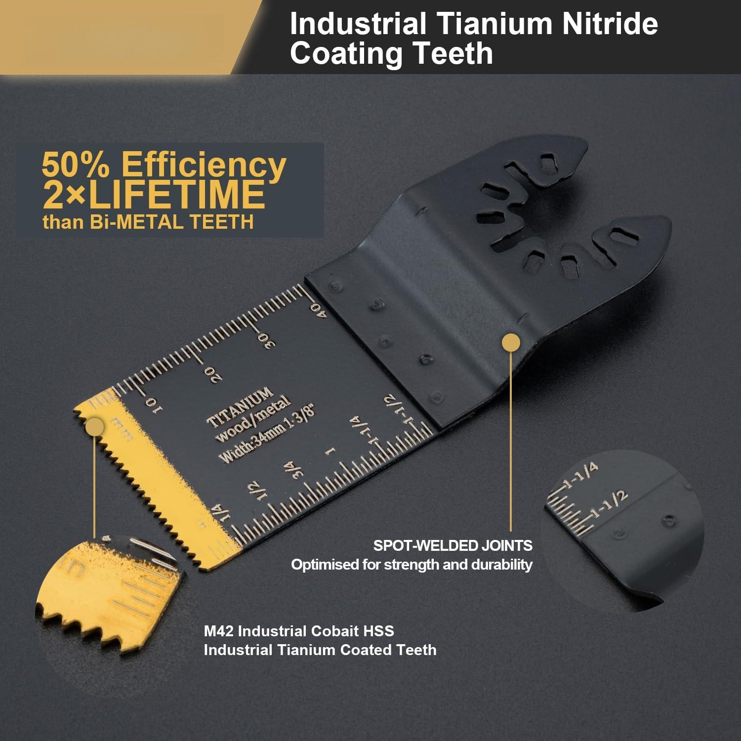 16 count Titanium Oscillating Universal Multitool for Hard Material, Metal Nails, , Plastic, Oscillating Tool Kit fit 16 count Titanium Oscillating Universal Multitool for Hard Material, Metal Nails, , Plastic, Oscillating Tool Kit fit
