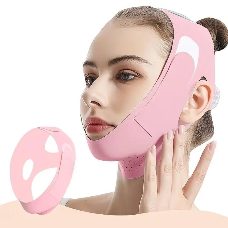 V-Face Lifting Mask, Adjustable for Reducing Double Chin, Face Tightening, Breathable, Skin-Friendly, Shaping Bandage, Reusable