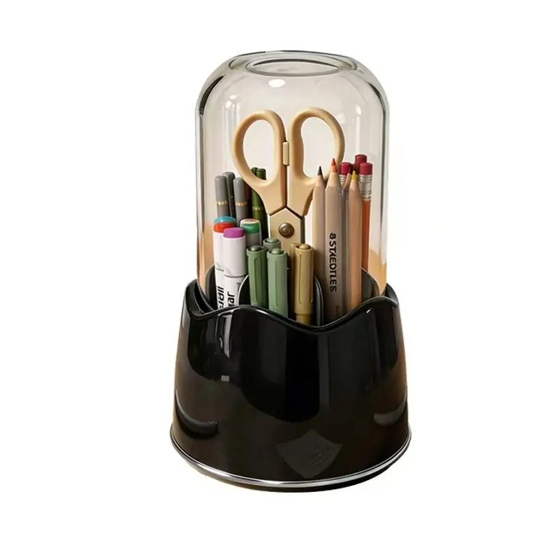 Rotating Makeup Organizer, Dust-Proof Storage for Eyebrow Pencils, Lipsticks, Eyeshadows, Cosmetics, Large-Capacity Desktop Holder, Cosmetic Storage Box