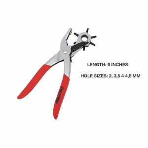 9-Inch rotary belt punch pliers, six-gauge (2-4.5mm) heavy-duty leather punch