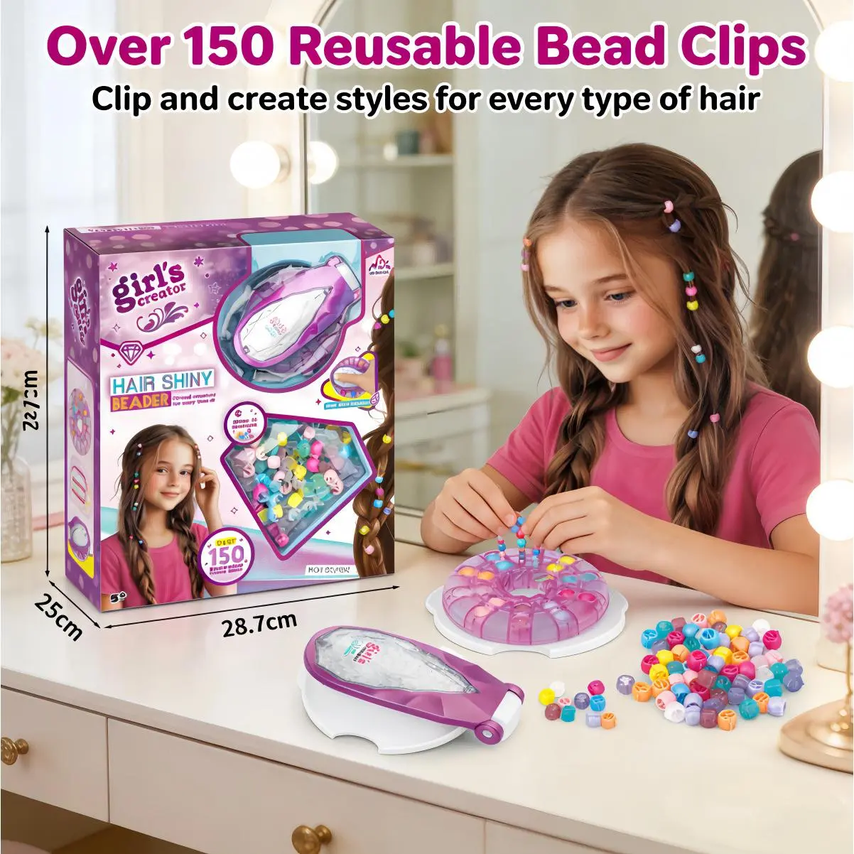 DIY Bead Making Machine Set, Parent-Child Interaction Toy for Girls, Jewelry Beading Craft Kit for Kids
