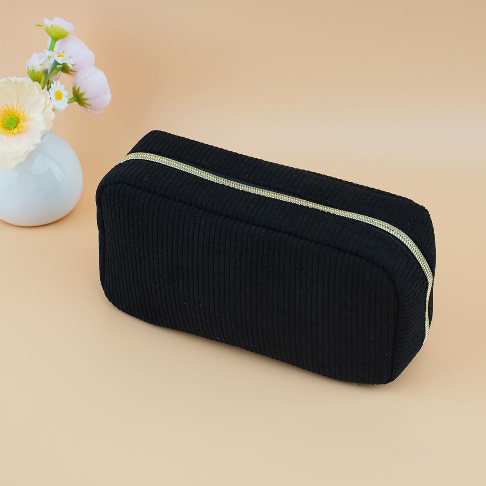 Large Capacity Cosmetic Organizer Bag, Fashion Flannel Storage Pouch, Portable Travel Case, Ideal for Stationery, Cosmetics, Chargers, Gifts