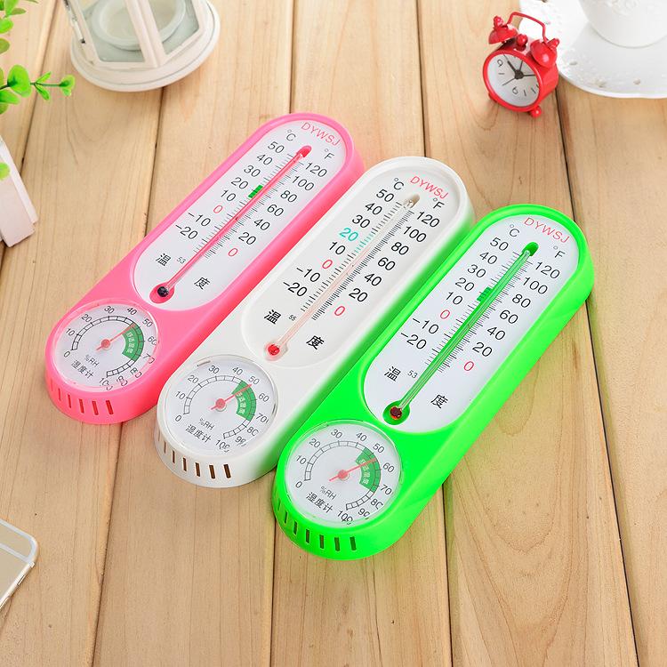 Industrial thermometer and hygrometer for long-term greenhouse indoor and outdoor planting and breeding, mercury-based dry and wet thermometer