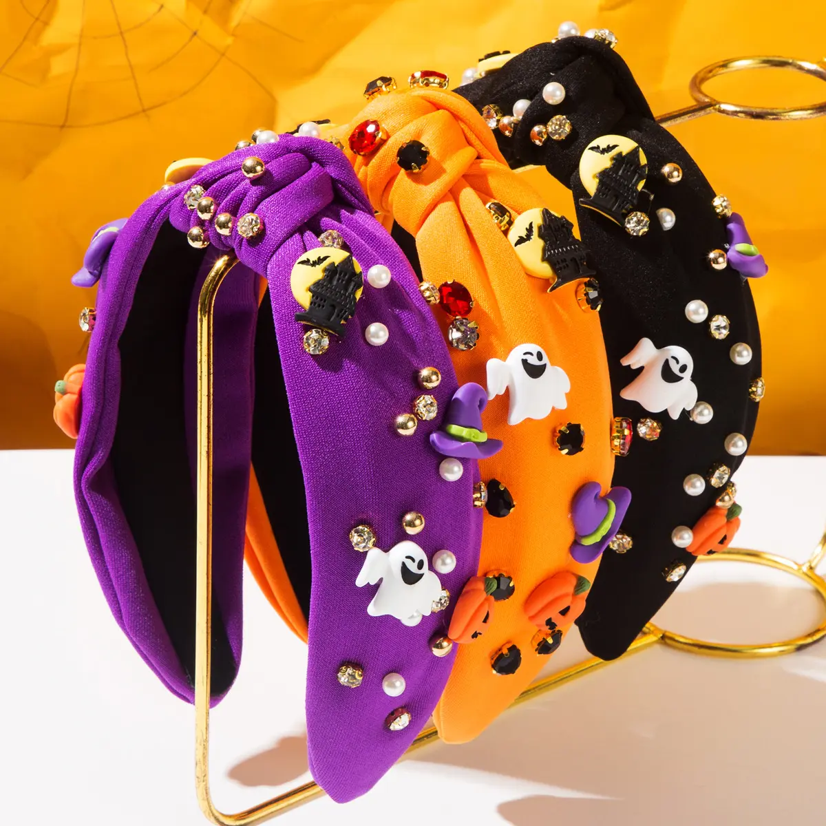 Knotted Wide Halloween Headband - Elegant Hair Accessory for Teens, Fashion Headband for Daily Wear, Holiday Events