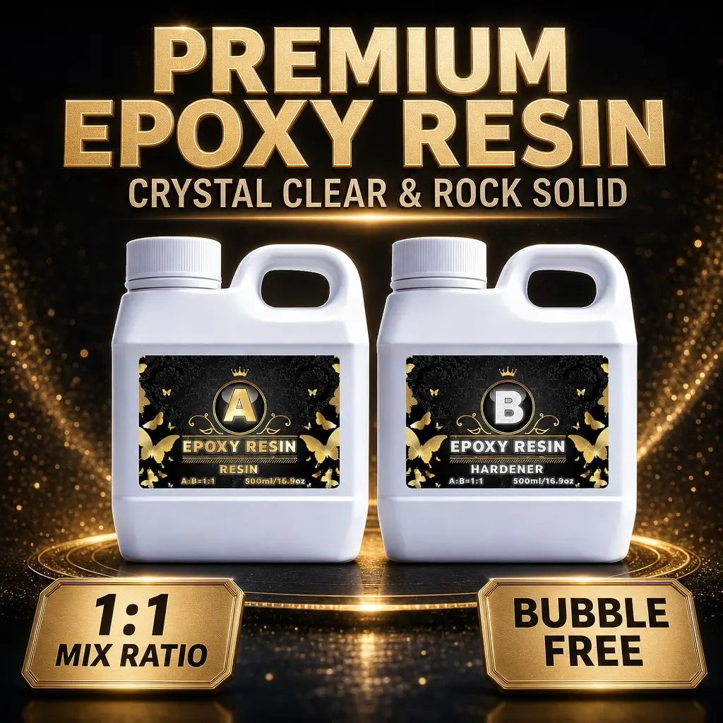 32oz Super Transparent High Hardness Crystal Epoxy Resin, Super Strong Adhesion, Strong Adhesive, Easy Operation Low Viscosity No Bubbles, Clear Fluid Resin for River Table Art Crafts