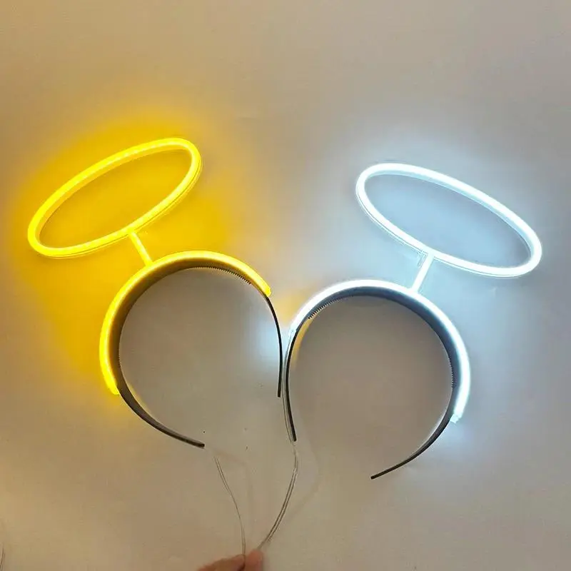 Unisex Neon Acrylic Light Angel Halo Headband with Box - Glowing Cosplay Costume Accessory for Birthday Parties, Night Events (Toys & Hobbies DIY Felt Crafts Accessories)