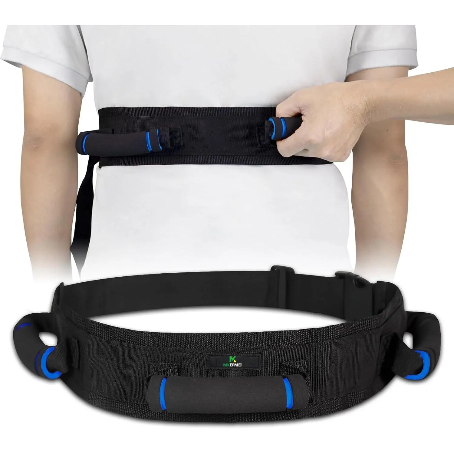 Gait Belt for Seniors Transfer Belt with Handles Safety Lift Belt for Elderly Physical Therapy Quick Release Buckle Standing Aids & Support for Handicap Patient Care Black