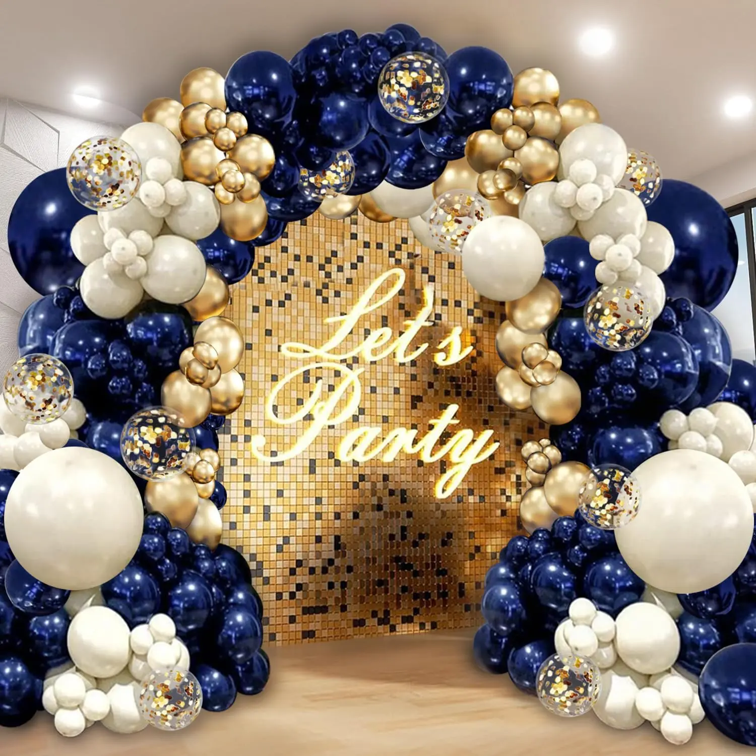 Rose   Balloon Arch Kit,  White,129 pcs,Different Size