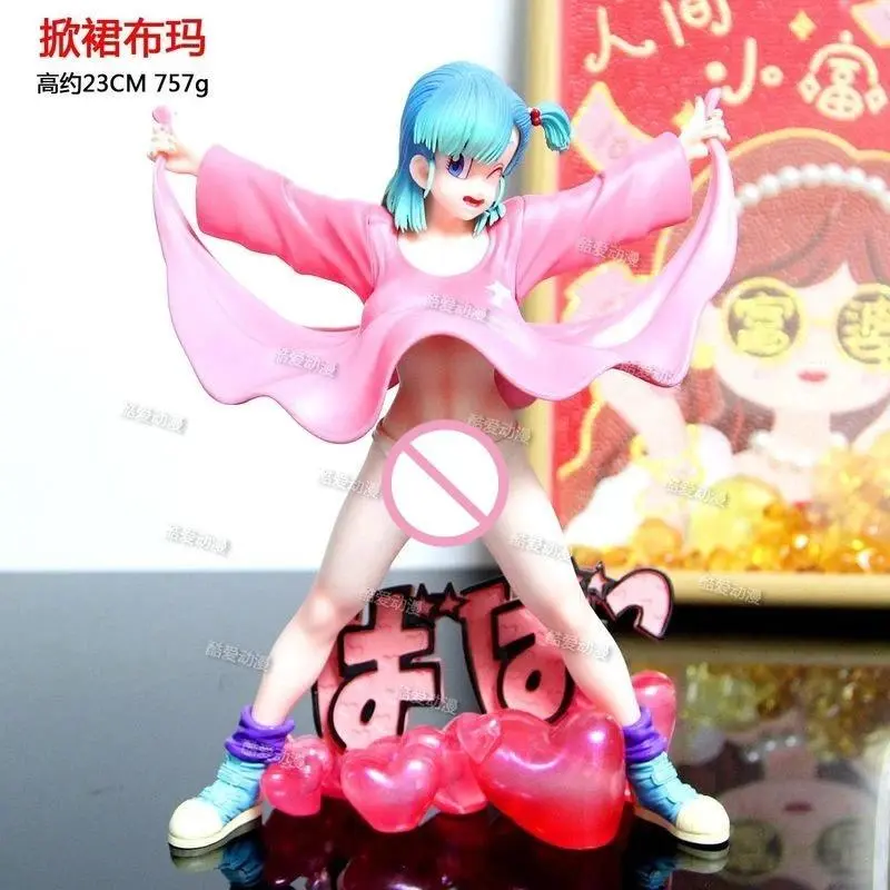 Dragon Ball Z Bulma GK Figure Skirt Lifting Anime Action Figure Collectible Model Doll 2D Girl Statue Home Decor Toy Gift