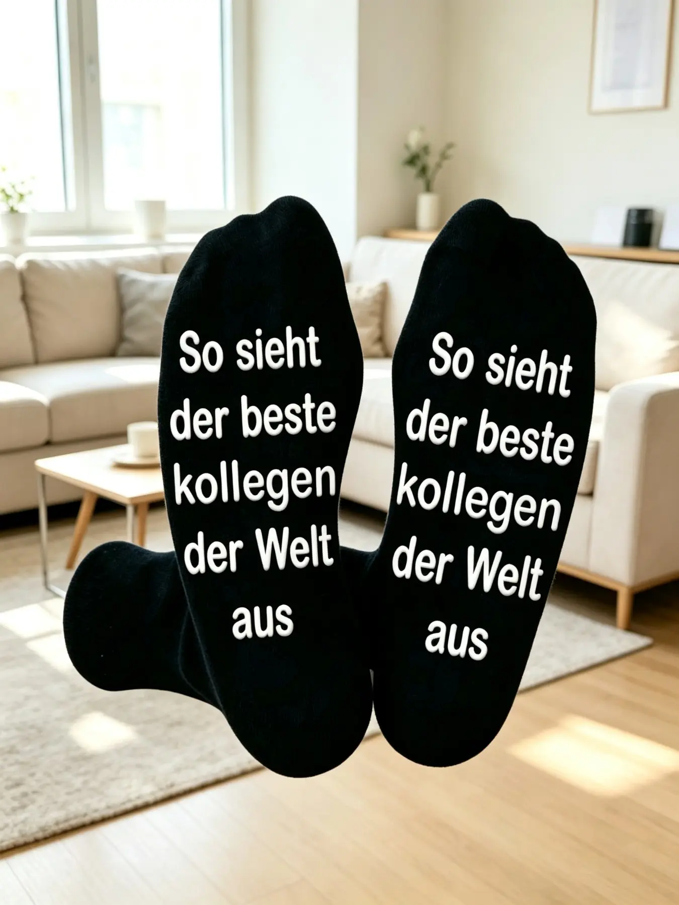 Men's casual crew socks funny German slogan print “Best Colleague” gift for birthdays Christmas
