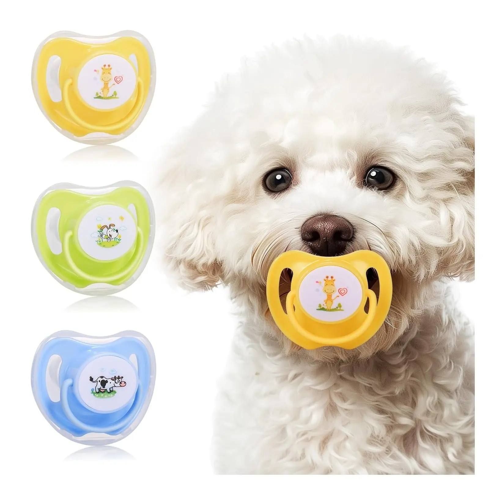 3-Pack Pet Pacifiers for Small Pets Photo Prop Pacifiers for Puppy & KittenGift