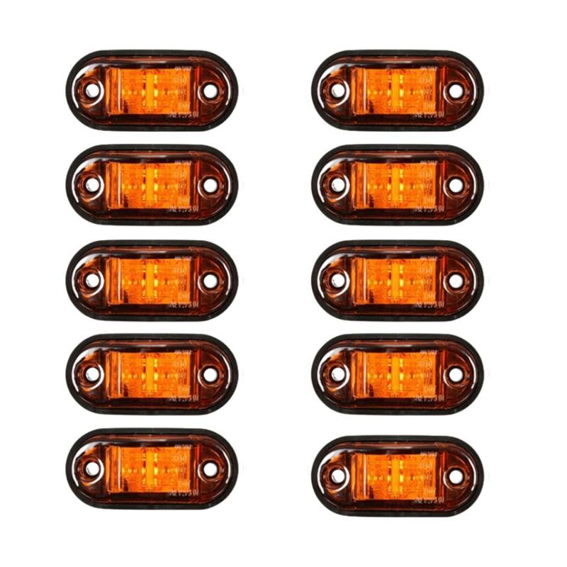 Car Side Marker Light, Side Lamp, 10pcs 4-LED Turn Signal Car Warning Light, Tail Light for Car, Truck, Trailer, RV, Boat, Universal Car Accessories