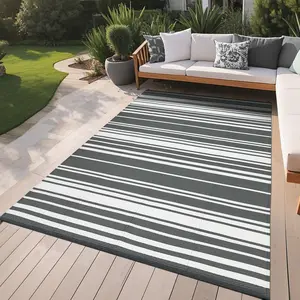 OUTGOODS Reversible Outdoor Plastic Straw Rug - Modern Waterproof Patio Mat for Porch, Deck, Balcony, Backyard, RV, Camping - Large Collapsible & Non-Shedding Carpet
