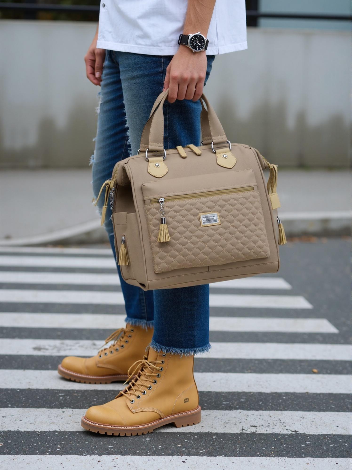 Large capacity multifunctional lightweight zipper lunch bag. Adjustable detachable shoulder strap, hand-held lunch bag gift for women, sturdy and reusable