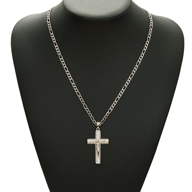 Men'S Hip-Hop Bling Ice Out Jewelry Electroplated Gold With Diamond Cross Jesus Piece Pendant Chain Necklace Rapper Jewelry Men'S Hip-Hop Bling Ice Out Jewelry Electroplated Gold With Diamond Cross Jesus Piece Pendant Chain Necklace Rapper Jewelry
