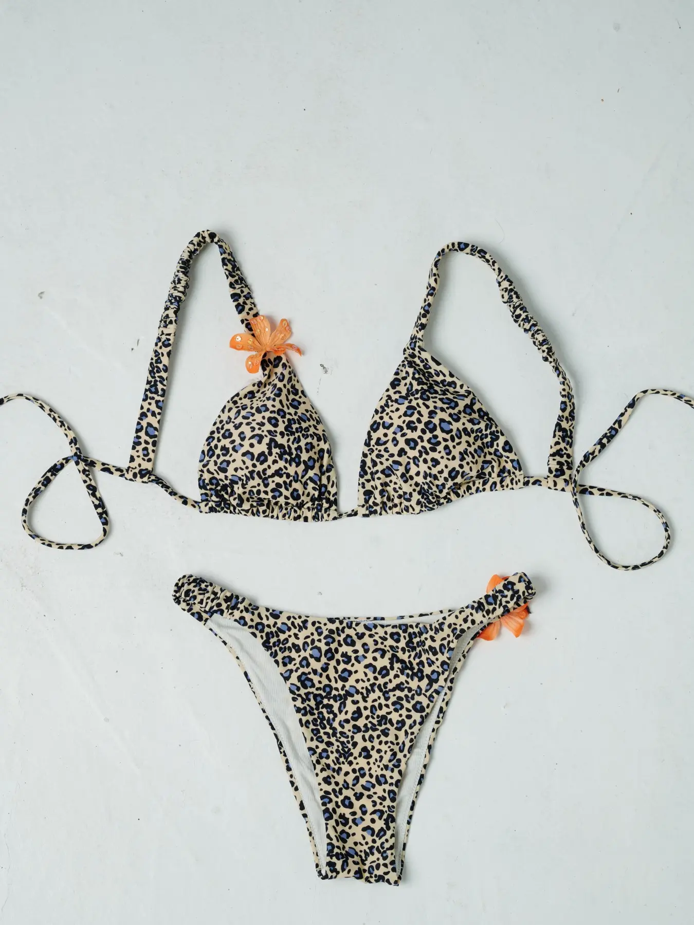 Leopard Print Flower Bikini, Stylish Swimwear for Women, Trendy Beach, Perfect for Summer Vacations, Eye-Catching Design