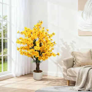 3ft Garvee Artificial Wintersweet Tree Plant with White Planter and Lifelike White Plum Blossom, Fake Potted Flower Tree for Indoor Living Room Home Office Decor - Realistic
