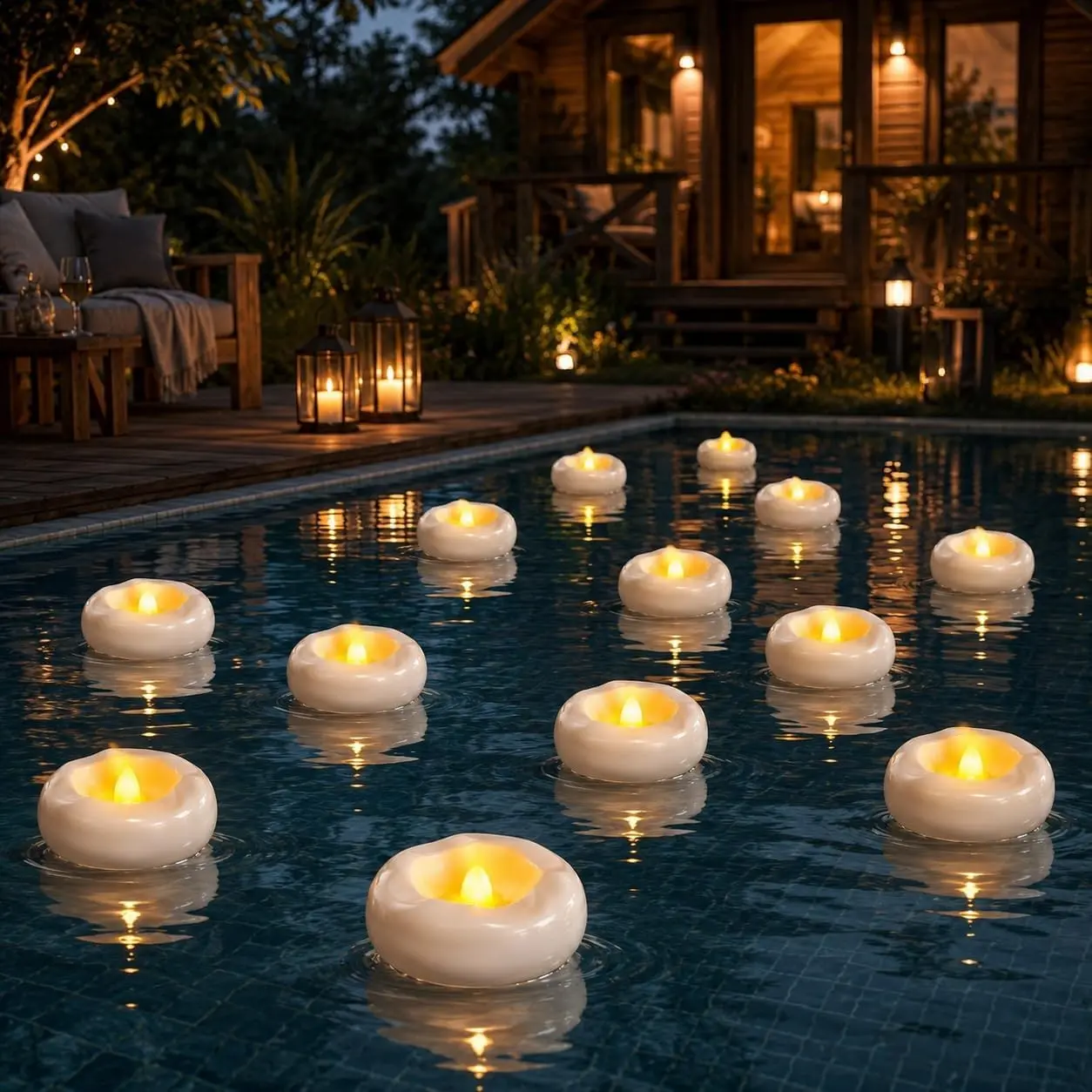 12 Pack 2.3” Flameless LED Floating Candles, Water-Activated Battery Operated Floating Candle with 180+ Hours Runtime for Cylindrical Vase, Pool, Fountain - Ideal for Wedding, Party Decoration