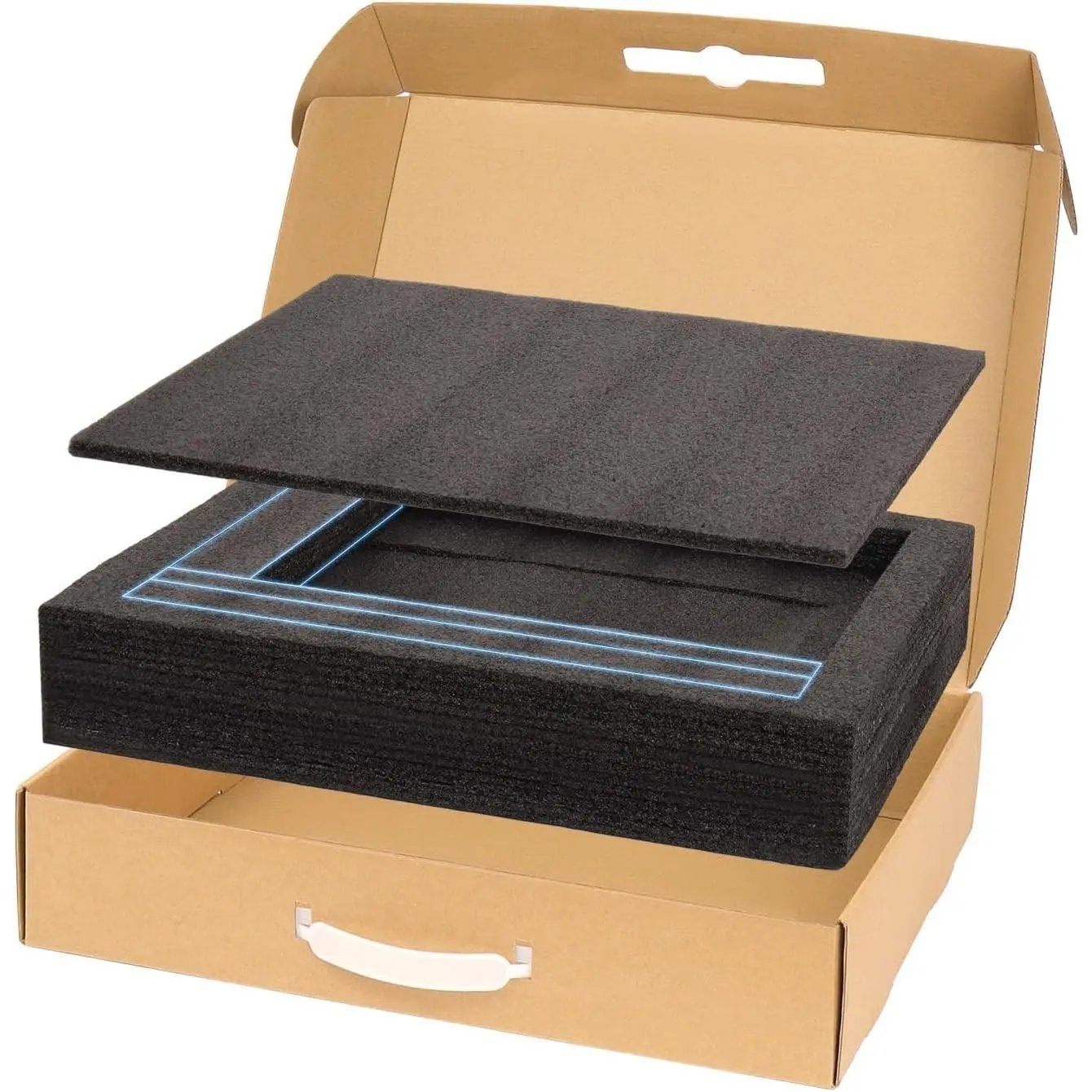 Laptop Shipping Box with Foam Protection, Secure Mailer for Up to 17 Inch Laptop, Safe Cardboard Shipping Box for Notebook Computers (17x13x3.1)