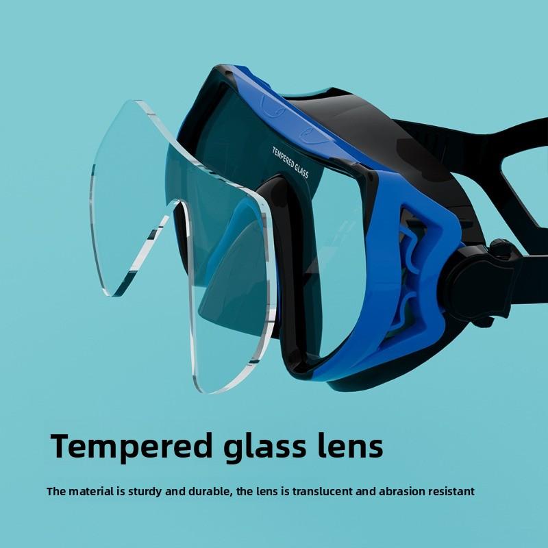 Diving Goggles Snorkeling Full Dry Snorkel Set Large Frame Swimming Goggles Liquid Silicone Swimming Equipment Diving Goggles  stealth snorkel