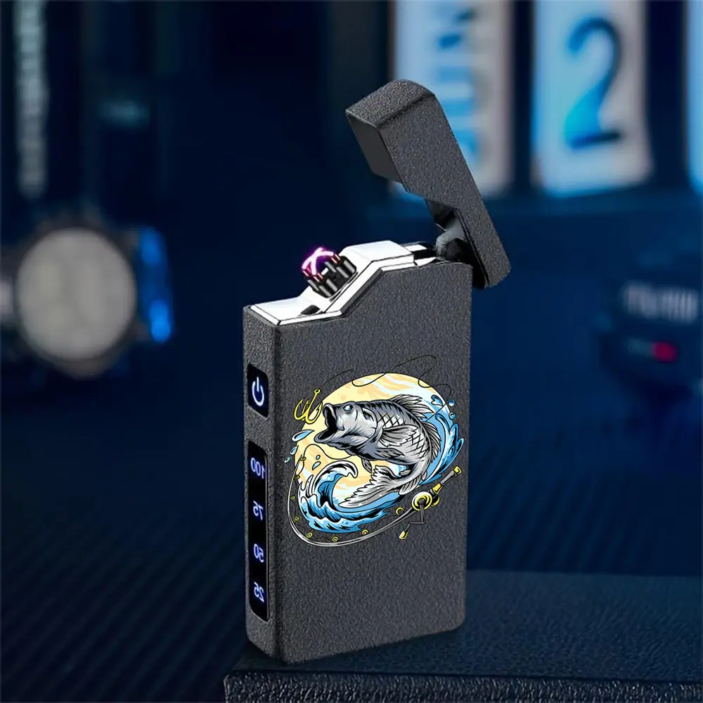 1pc Arc Lighter with a Jumping Fish Type-C Charging Lighter