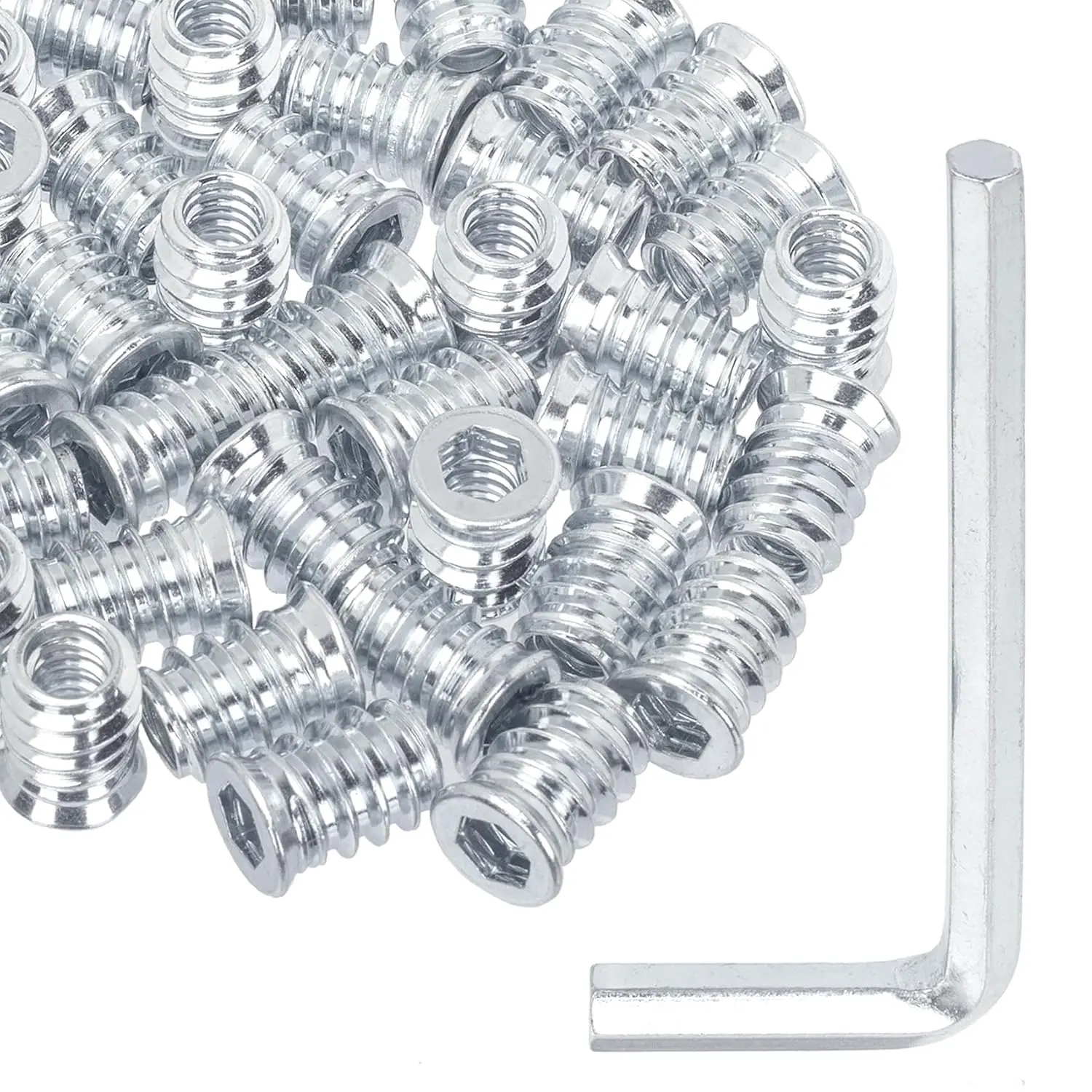 40 Pack Threaded Inserts, 1/4"-20 x 15mm,