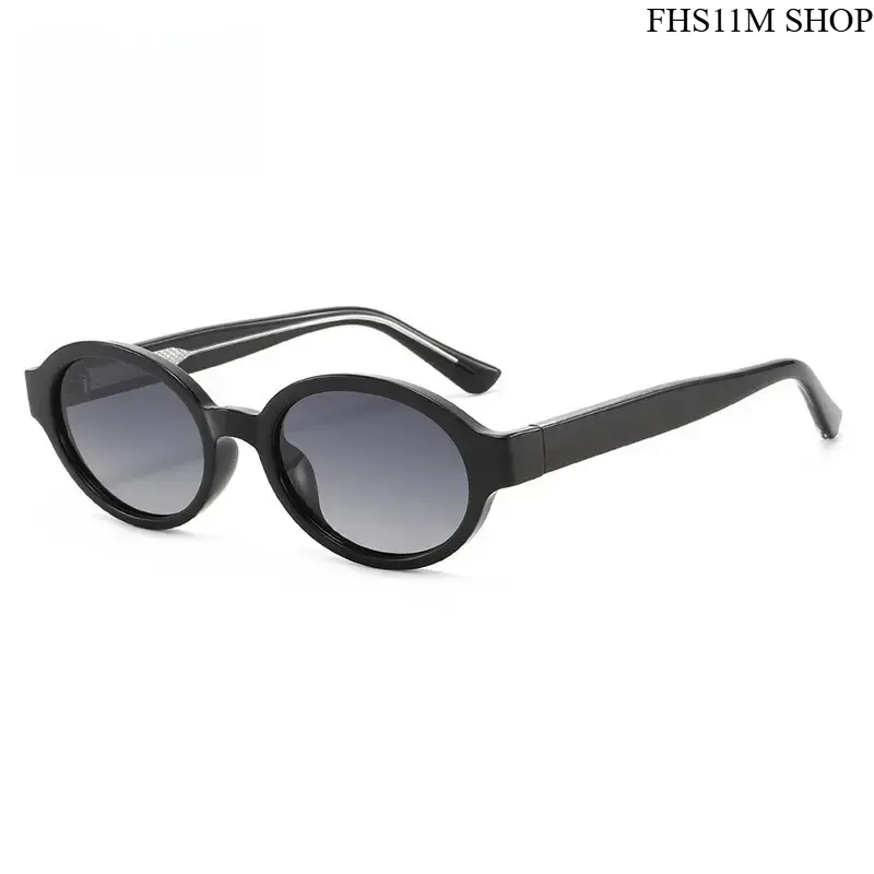 Retro Small Oval Sunglasses Anti Glare UV400 Protection Smoke Lens Black Frame Streetwear Driving Beach 90s Grunge Y2K Aesthetic Summer Essentials Unisex Premium Classic Eyewear
