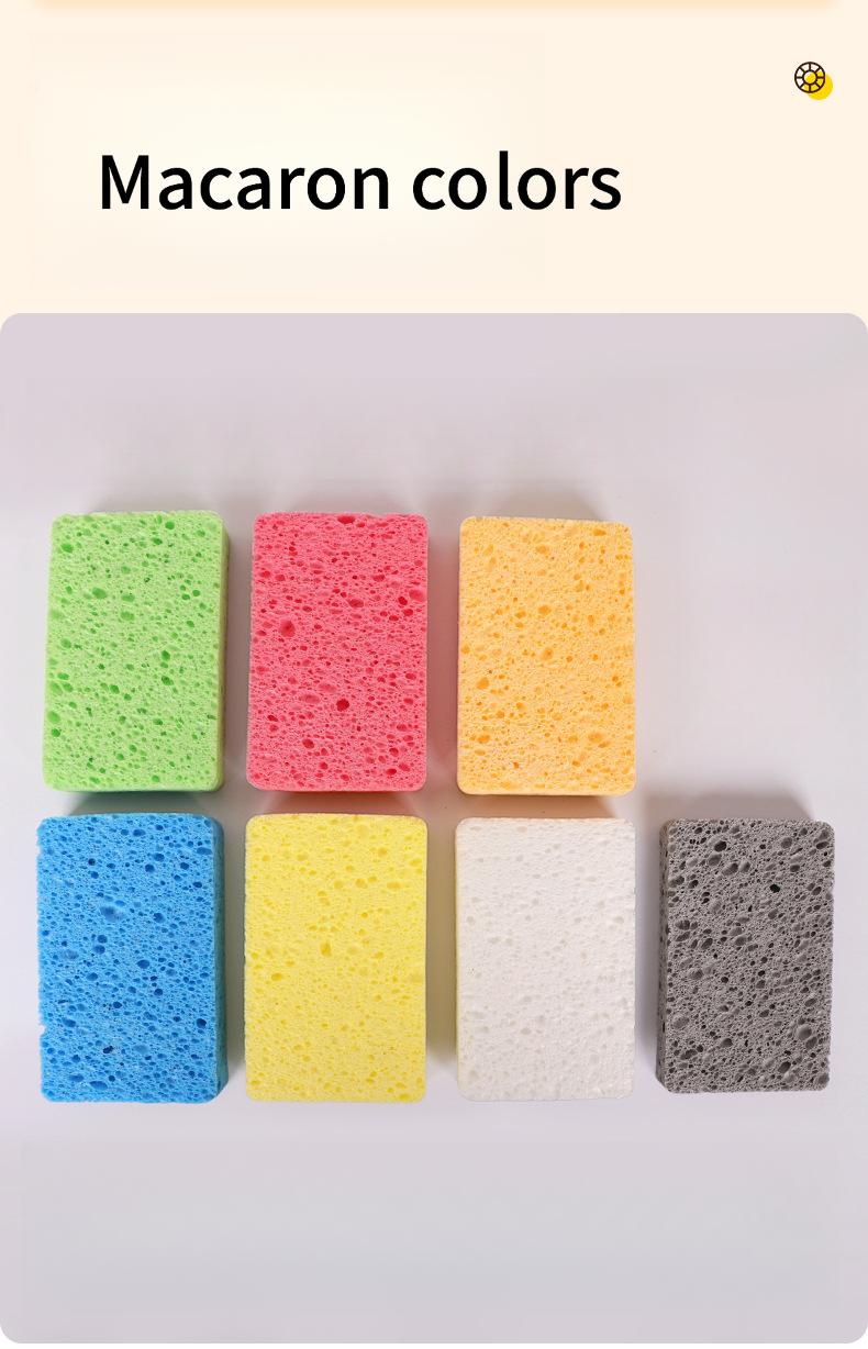 Natural Wood Pulp Dish Sponge, Expands When Wet, Super Absorbent & Oil-Free, Easy to Rinse Kitchen Scrubber
