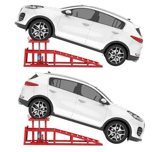 Hydraulic Car & Truck Service Ramps 2PCS – Heavy Duty Portable Lift, 5 Ton (11023 lbs) Capacity, Adjustable Height 9.8''-16.2'', Low Profile & High Lift, Ideal for Garage, Maintenance & Oil Change,Red/Black/Blue/Orange/Grey