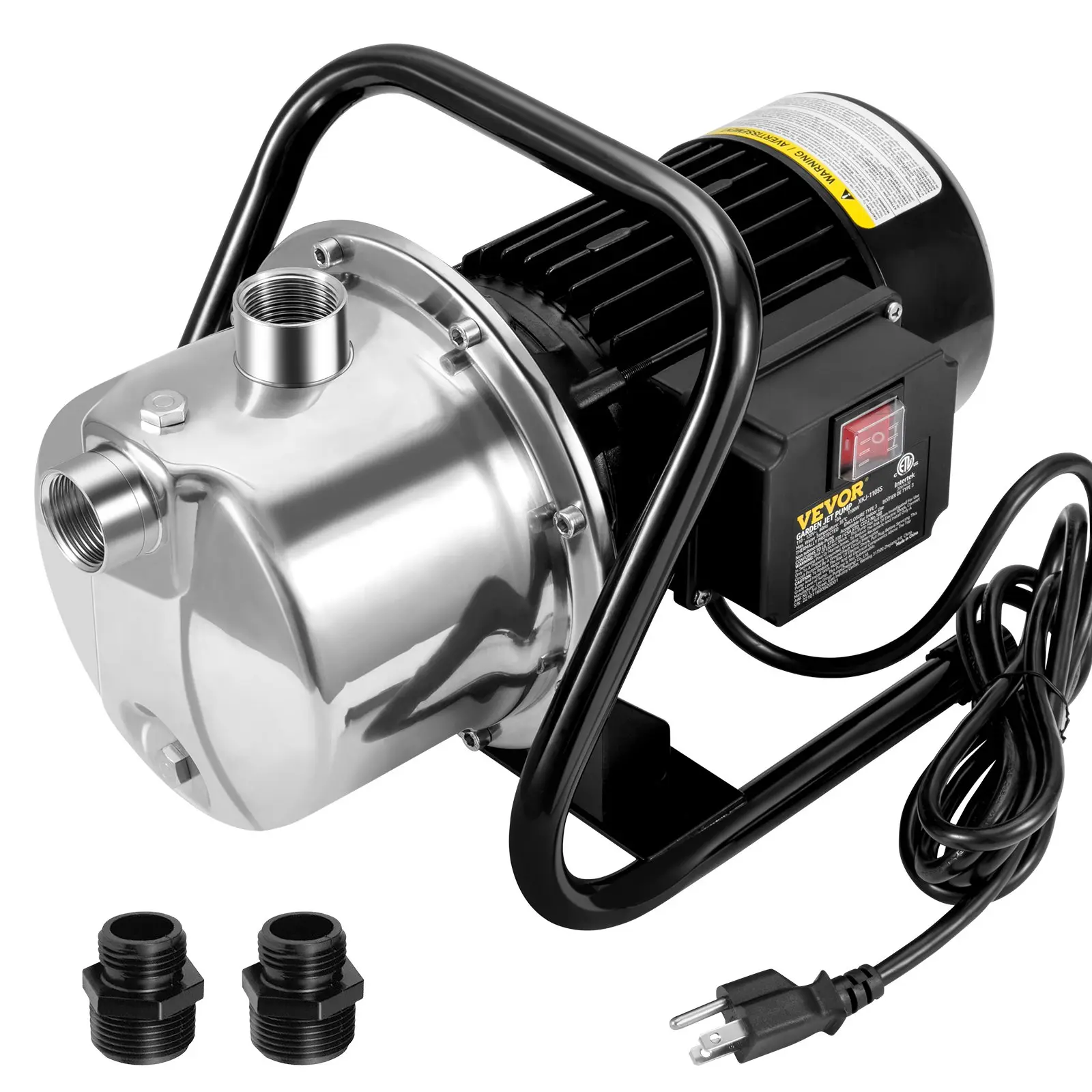 【DealsForYouDays】VEVOR Shallow Well Pump, 1.1 HP 115V, 978 GPH 131 ft Height, 40psi Max Pressure, Portable Stainless Steel Sprinkler Booster Jet Pumps for Garden Lawn Irrigation system, Lake Fountain, Water Transfer