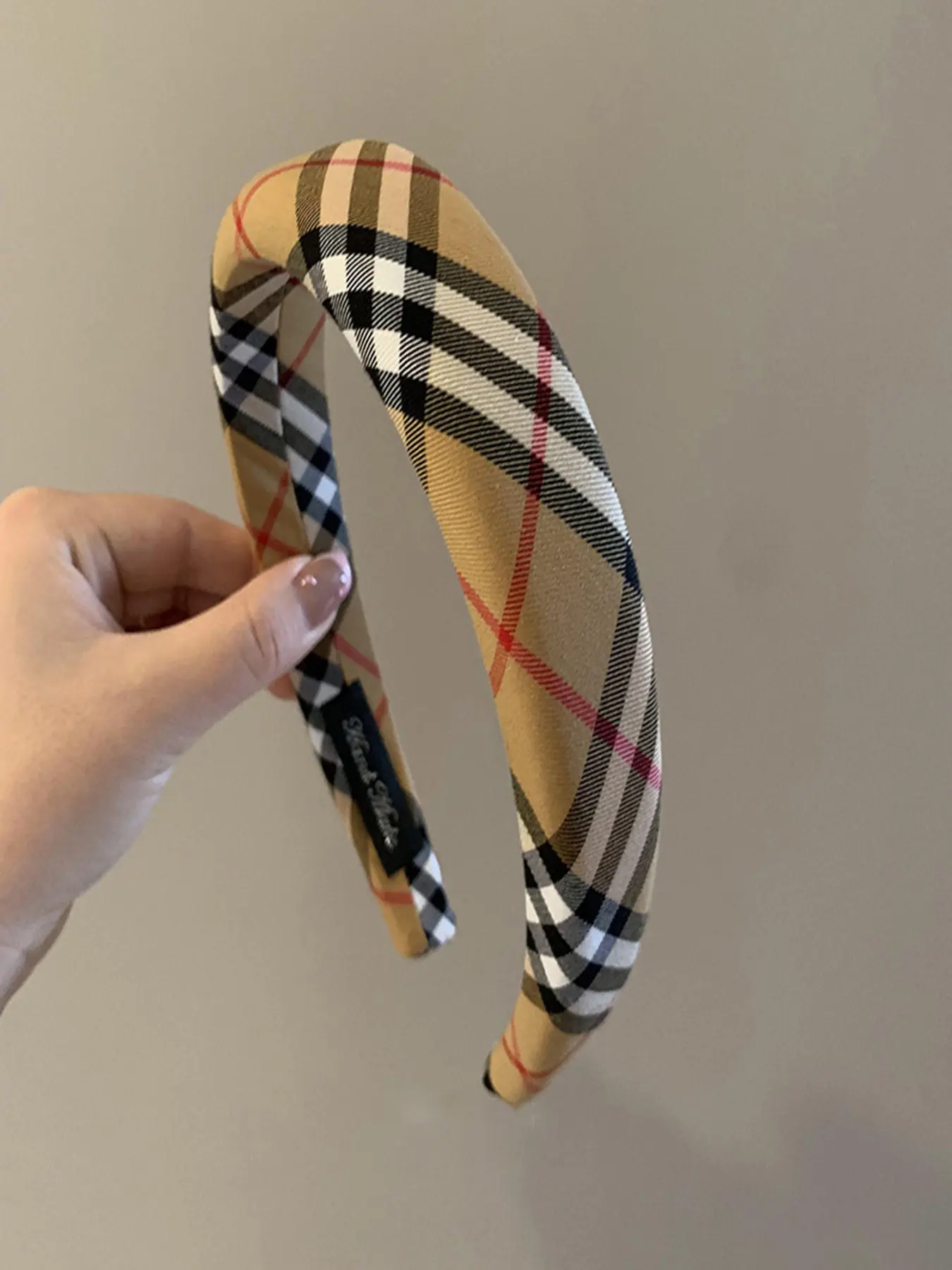 1PC Classic Plaid Hair Accessory, Thick Sponge Headband, Chic Headbands, European Style Gingham Fabric, Daily Use Scarf & Hair Tie, Fall/winter Fashion